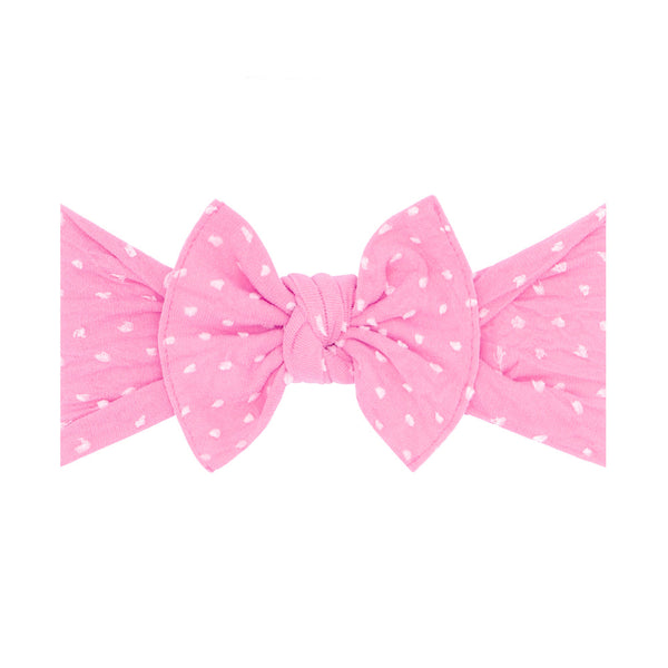 patterned-shabby-knot-bubblegum-dot Baby Bling Bows clips headbands - Sophia's StylePATTERNED SHABBY KNOT-